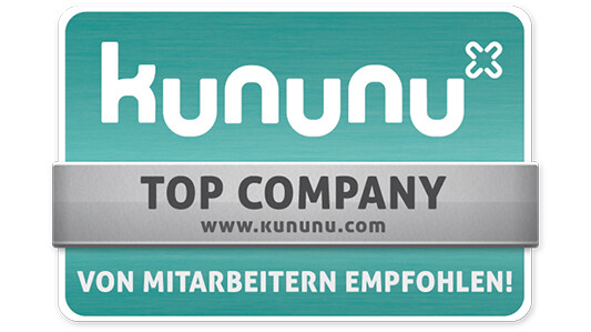 Kununu-Button Top Company für PREFA Aluminiumprodukte - Von Mitarbeitern empfohlen