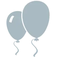 Luftballon Icon in hellem grau-blau