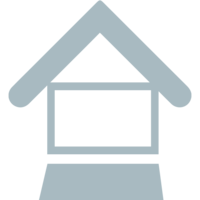 Homeoffice Icon in hellem grau-blau