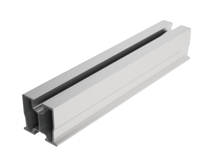 PREFA Profilschiene zur Befestigung der PV-Module.