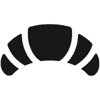 Das Icon zeigt ein Croissant, ein gebackenes Produkt mit einer charakteristischen, geschwungenen Form.