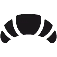 Das Icon zeigt ein Croissant, ein gebackenes Produkt mit einer charakteristischen, geschwungenen Form.