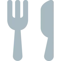 Besteck Icon in hellem grau-blau