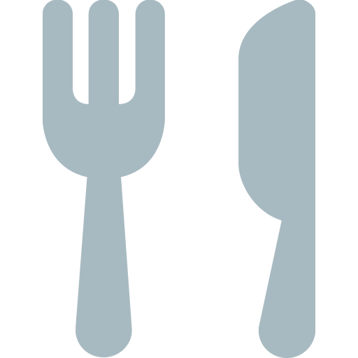 Besteck Icon in hellem grau-blau