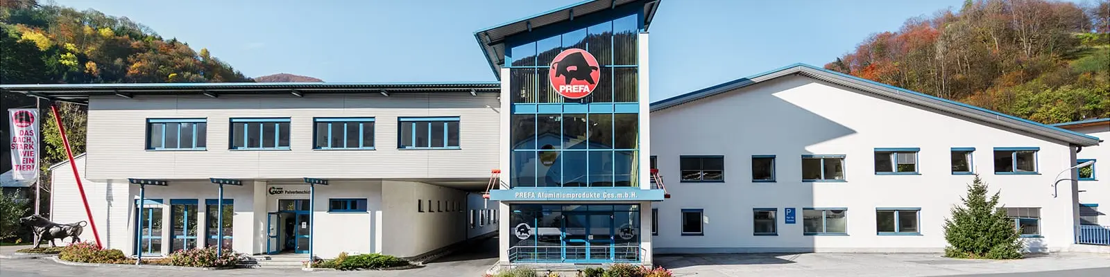 Aufnahme der PREFA Niederlassung in Österreich, Marktl bei Lilienfeld, Headquarter der PREFA Aluminiumprodukte