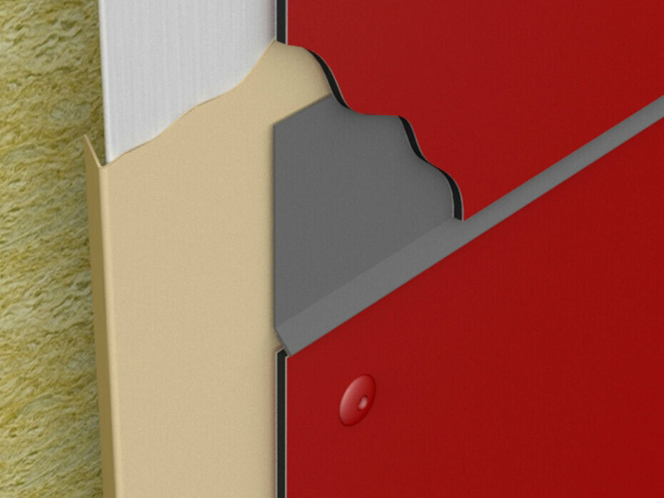 Animation der Fugenhinterlegung bei PREFA Aluminium Verbundplatten, PREFABOND