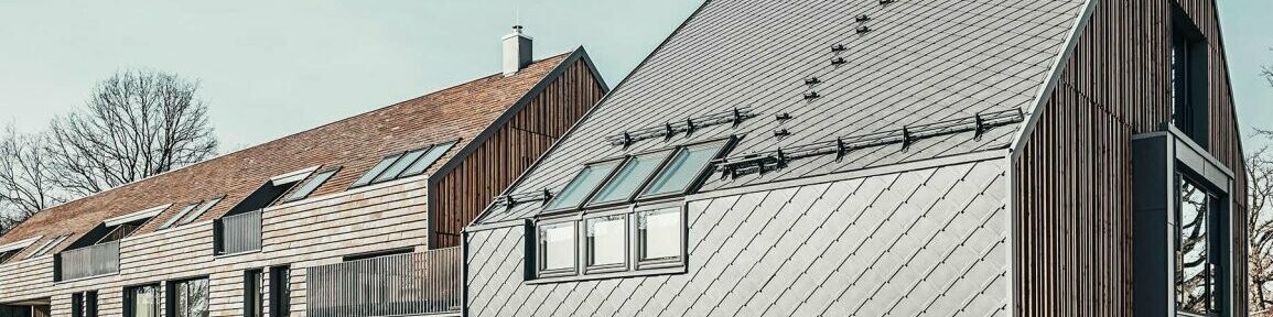 Ansicht vom Töllke-Haus in Hamburg-Schnelsen mit Produkten von PREFA.