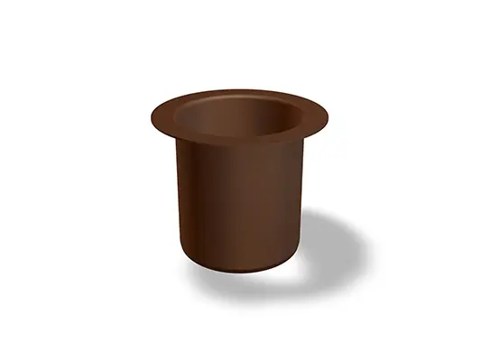 PREFA Stutzen mit Klebeflansch, Ø 58 mm, passend für PREFA Ablaufrohr Ø 60 mm, ideal für zuverlässige Rohrverbindungen im Außenbereich.