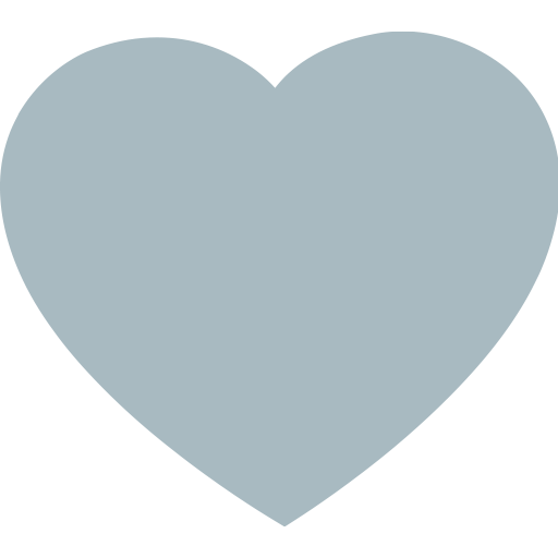 Herz Icon in hellem grau-blau